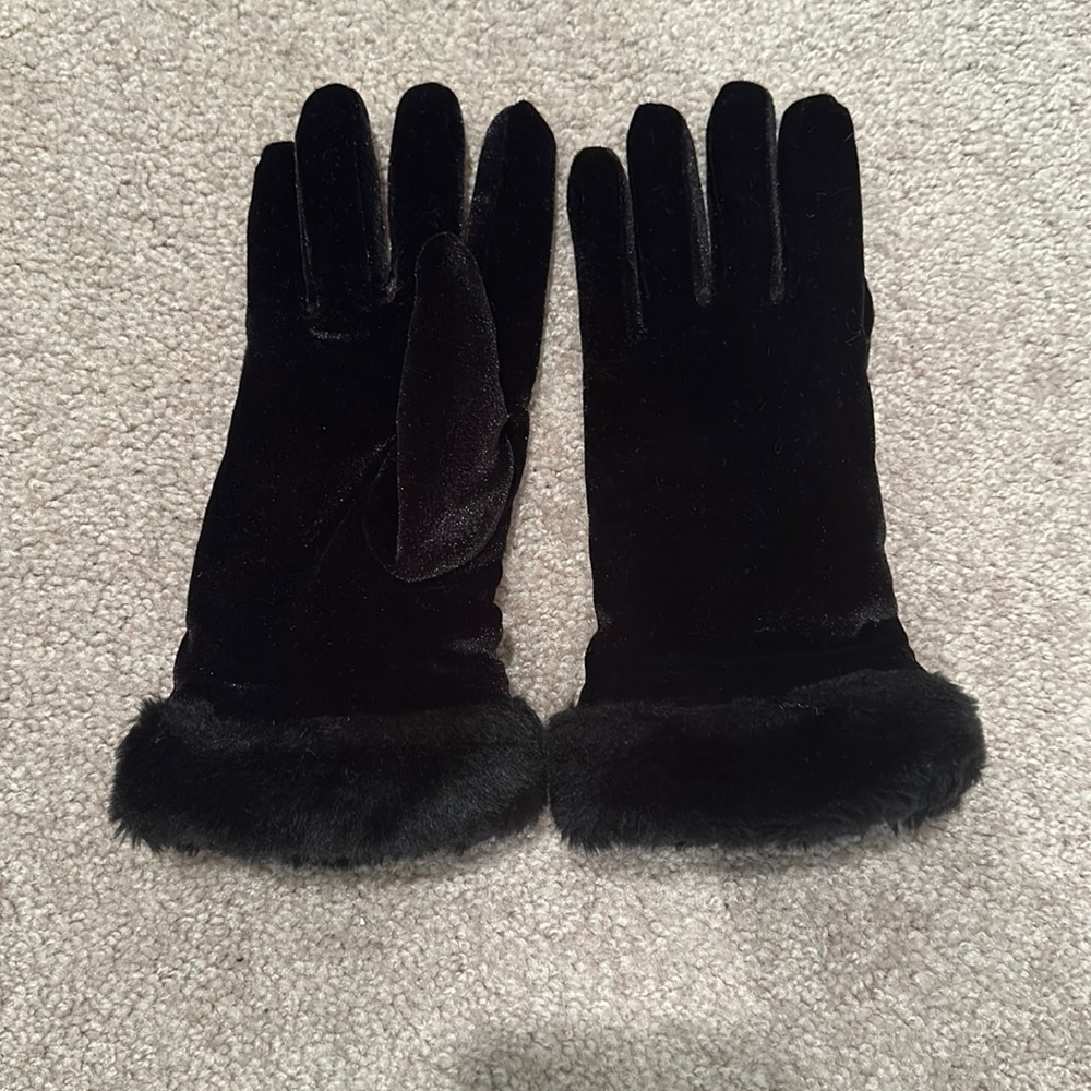 Faux fur women gloves